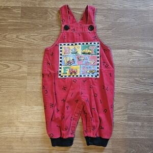 Vintage Kid's Overalls With Alphabet Design